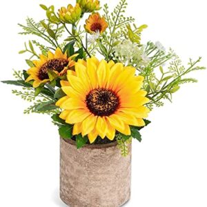 2pcs Sunflower Decor Artificial Potted Plants